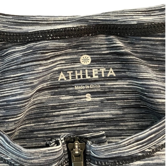 Athleta Gray Quarter Zip Tank With Ruched Sides, Size S - Picture 4 of 7